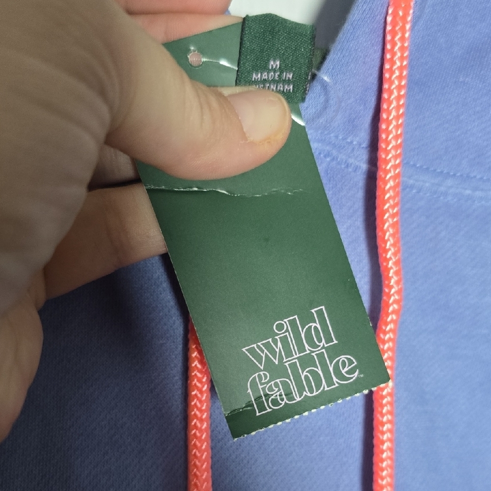 Wild Fable Purple Hoodie with Pink Drawstrings - Picture 3 of 5